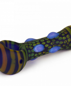 West Coast Gifts Red Eye Glass 4.5" Frosted Colour Dots Hand Pipe