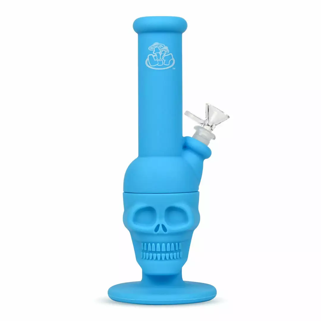 West Coast Gifts LIT Silicone 11" Tall Skull Bong W/ Glass Down Stem & Pull Out