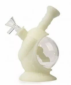 West Coast Gifts LIT Silicone 6.5" Tall Glow-In-The-Dark Space Capsule Bubbler