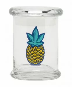 West Coast Gifts 420 Science Clear Glass Pop-Top Jar - Pineapple Storage