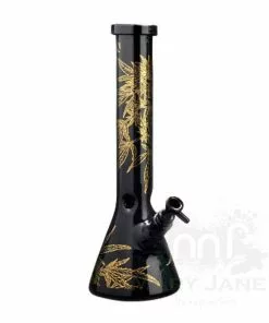 West Coast Gifts Red Eye Glass 15" Leaf Beaker Bong W/Full Wrap Decal