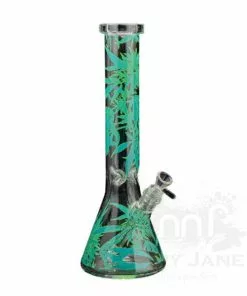 West Coast Gifts Red Eye Glass 15" Leaf Beaker Bong W/Full Wrap Decal