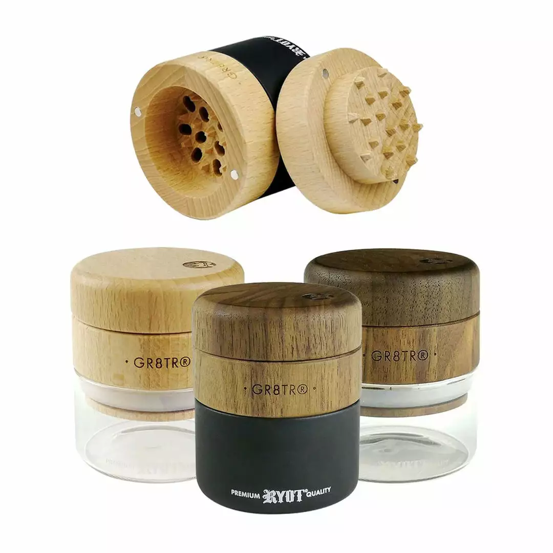 BOB Headquarters RYOT Wood GR8TR Grinder W/ Wood Top Grinders