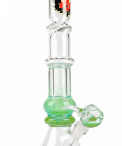 West Coast Gifts Red Eye Glass 14" Sparkle Liquid Bong With Twist Ice Catcher