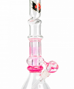 West Coast Gifts Red Eye Glass 14" Sparkle Liquid Bong With Twist Ice Catcher