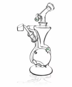 BOB Headquarters Pulsar Glass Pulsar 9.5" Tall Opal Marble Recycler Dab Rig